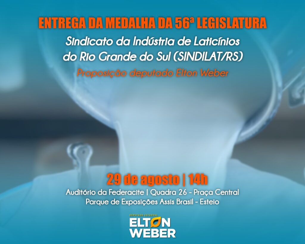 Deputado Elton Weber homenageia 55 anos do Sindilat/RS na 47ª Expointer