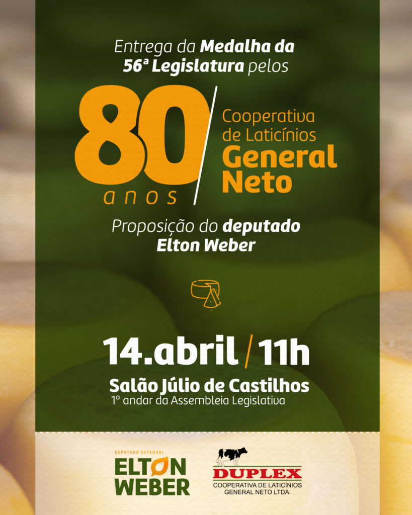 Deputado homenageia cooperativa de Barão pelos 80 anos de história